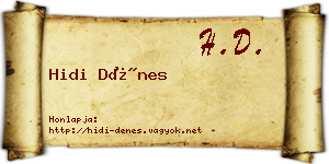 Hidi Dénes névjegykártya